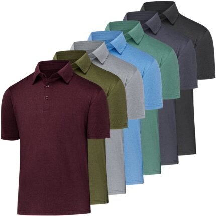 BALENNZ Workout Shirts for Men, Moisture Wicking Quick Dry Active Athletic Men's Gym Performance T Shirts, 7 Pack Black, Navy, Light Grey, Army, Maroon, Light Blue, Light Green, XL